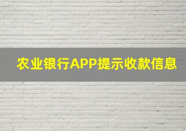 农业银行APP提示收款信息