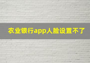 农业银行app人脸设置不了