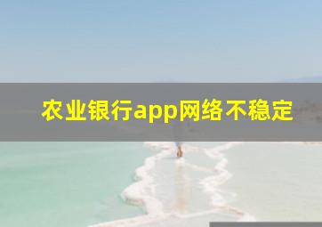 农业银行app网络不稳定