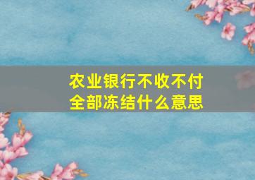 农业银行不收不付全部冻结什么意思