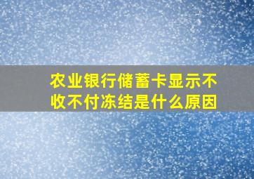 农业银行储蓄卡显示不收不付冻结是什么原因