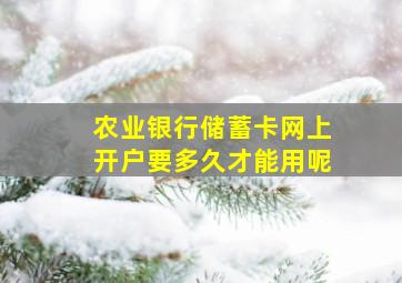 农业银行储蓄卡网上开户要多久才能用呢