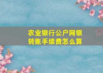 农业银行公户网银转账手续费怎么算