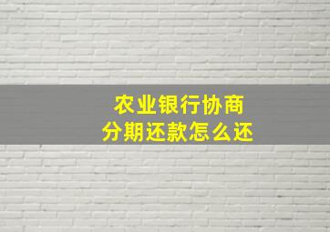 农业银行协商分期还款怎么还