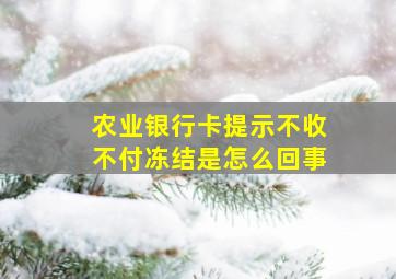 农业银行卡提示不收不付冻结是怎么回事