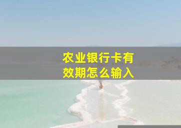 农业银行卡有效期怎么输入