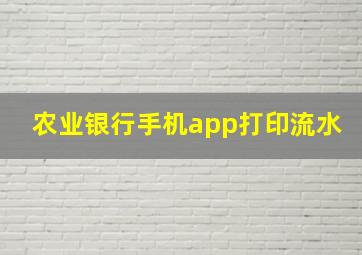 农业银行手机app打印流水