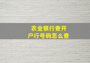 农业银行查开户行号码怎么查