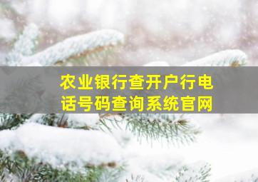 农业银行查开户行电话号码查询系统官网