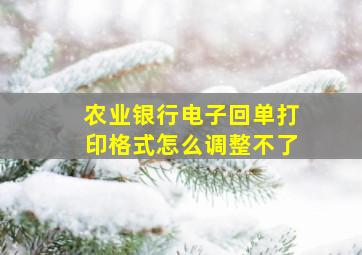 农业银行电子回单打印格式怎么调整不了