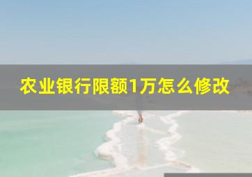 农业银行限额1万怎么修改