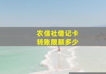 农信社借记卡转账限额多少