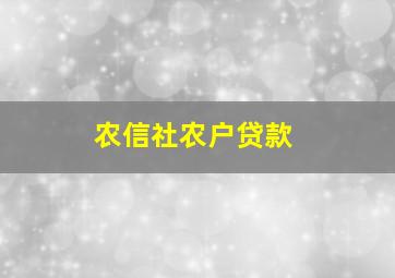 农信社农户贷款