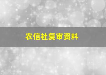 农信社复审资料