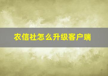 农信社怎么升级客户端