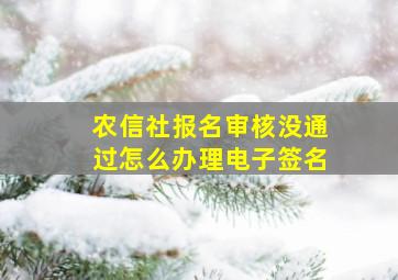 农信社报名审核没通过怎么办理电子签名