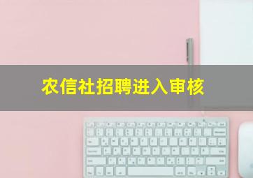 农信社招聘进入审核