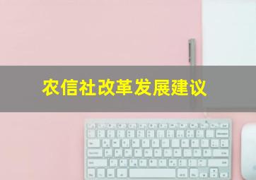 农信社改革发展建议