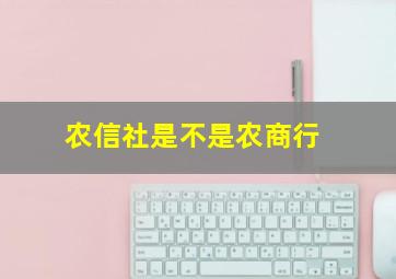 农信社是不是农商行