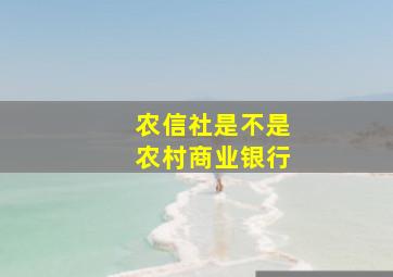 农信社是不是农村商业银行