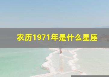 农历1971年是什么星座