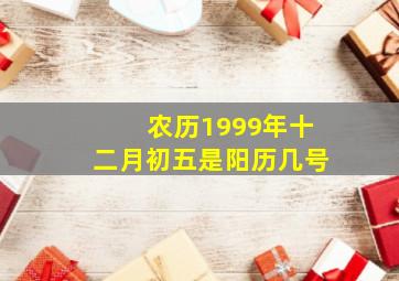 农历1999年十二月初五是阳历几号