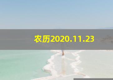 农历2020.11.23