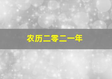 农历二零二一年