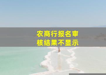 农商行报名审核结果不显示