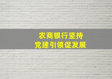 农商银行坚持党建引领促发展