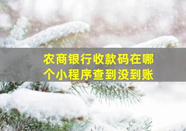 农商银行收款码在哪个小程序查到没到账