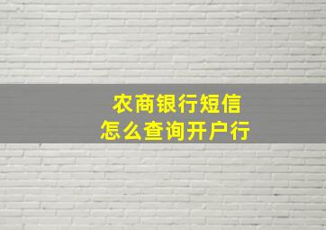 农商银行短信怎么查询开户行