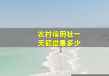 农村信用社一天额度是多少