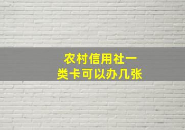 农村信用社一类卡可以办几张