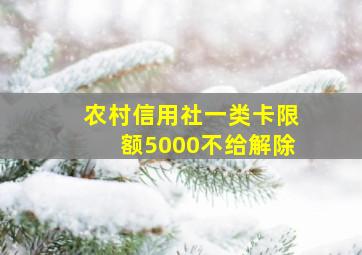 农村信用社一类卡限额5000不给解除