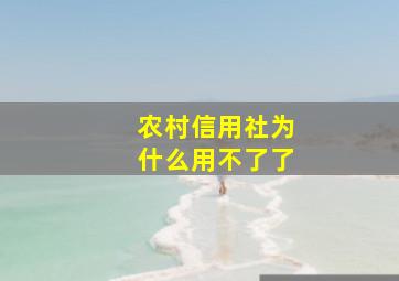 农村信用社为什么用不了了