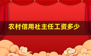 农村信用社主任工资多少