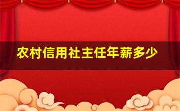 农村信用社主任年薪多少