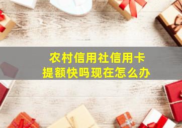 农村信用社信用卡提额快吗现在怎么办