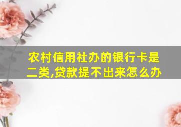 农村信用社办的银行卡是二类,贷款提不出来怎么办