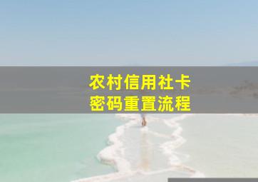 农村信用社卡密码重置流程