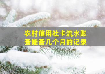 农村信用社卡流水账查能查几个月的记录