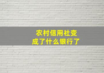 农村信用社变成了什么银行了