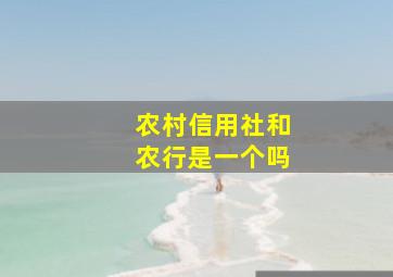 农村信用社和农行是一个吗