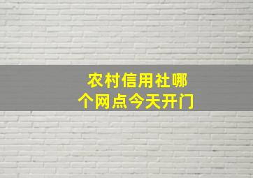 农村信用社哪个网点今天开门