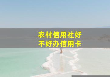 农村信用社好不好办信用卡