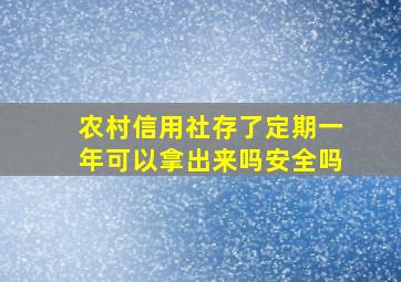 农村信用社存了定期一年可以拿出来吗安全吗