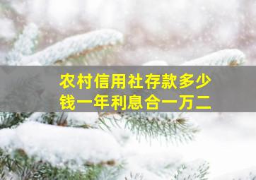 农村信用社存款多少钱一年利息合一万二