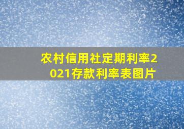 农村信用社定期利率2021存款利率表图片