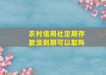 农村信用社定期存款没到期可以取吗